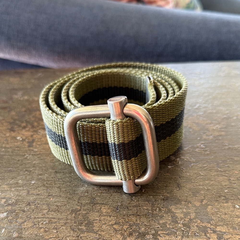 Truth Olive and Black Belt with Silver Buckle